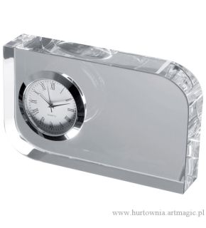 Szklany blok z zegarkiem - 27503mc