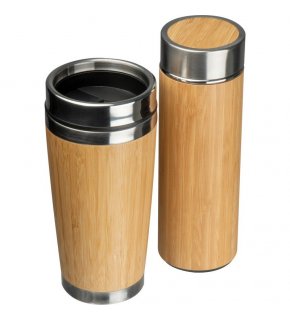 Zestaw bambusowy kubek, butelka - 62979mc
